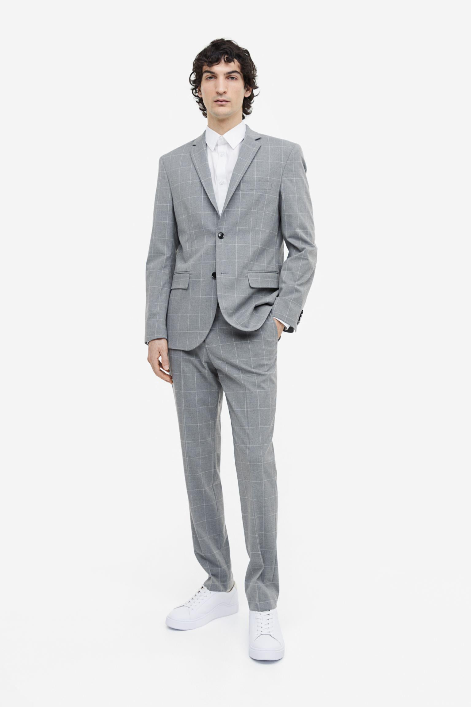Штани H&M Клітинка р.46 Сірий (A2601714026)