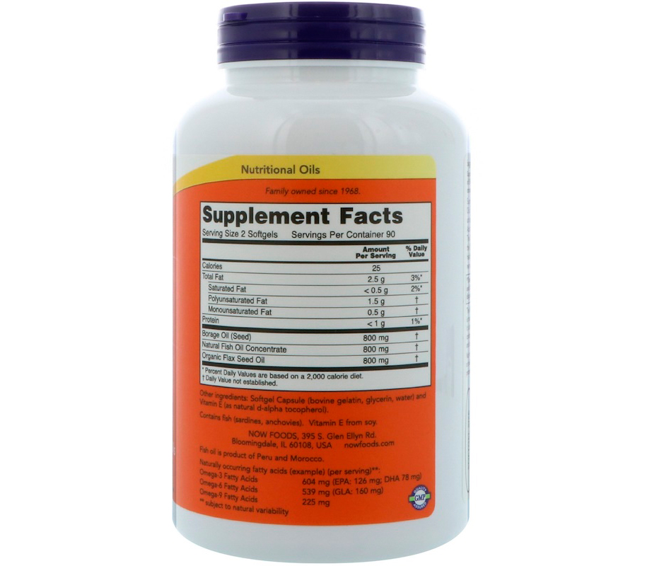 Супер Омега 3-6-9 Now Foods 1200 мг 90 желатиновых капсул - фото 2 Супер Омега 3-6-9 Now Foods 1200 мг 90 желатиновых капсул - фото 2