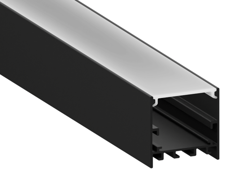 Профиль алюминиевый LEDUA АЛ-84 с рассеивателем для LED ленты накладной/подвесной 2 м Черный (7967)