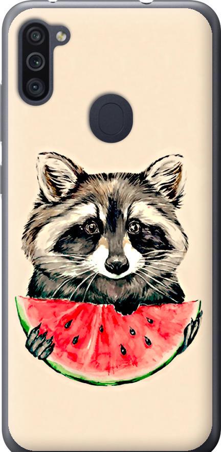 Чехол на Samsung Galaxy A11 A115F Енотик с арбузом (4605u-2012-42517)