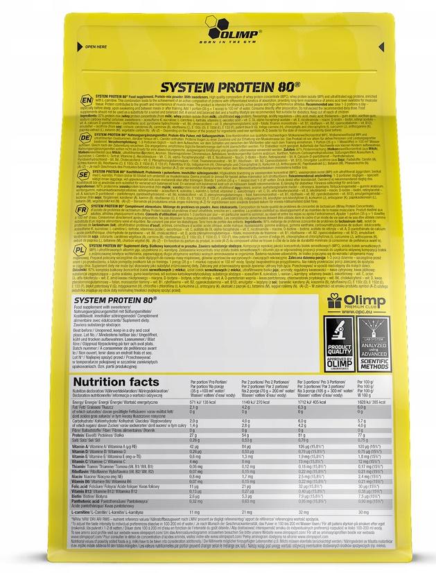 Протеїн Olimp Nutrition System Protein 80 700 g /20 servings/ Chocolate - фото 2