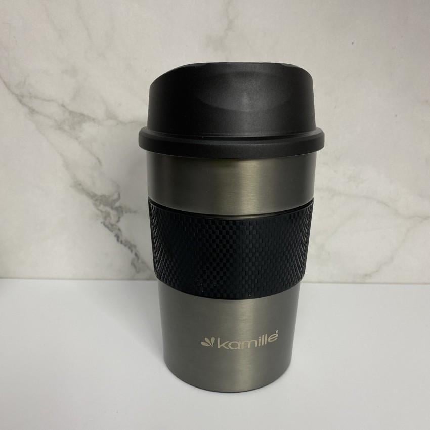Термочашка Kamile KM-2150 з TPR вставкою із нержавіючої сталі 360 мл Графітовий (2028684416) - фото 2 Термочашка Kamile KM-2150 з TPR вставкою із нержавіючої сталі 360 мл Графітовий (2028684416) - фото 2