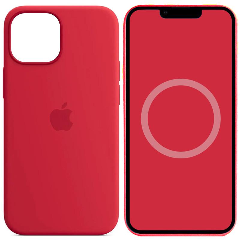Противоударный Чехол Silicone case (AAA) full with Magsafe and Animation для Apple iPhone 14 (6.1") Красный/Red