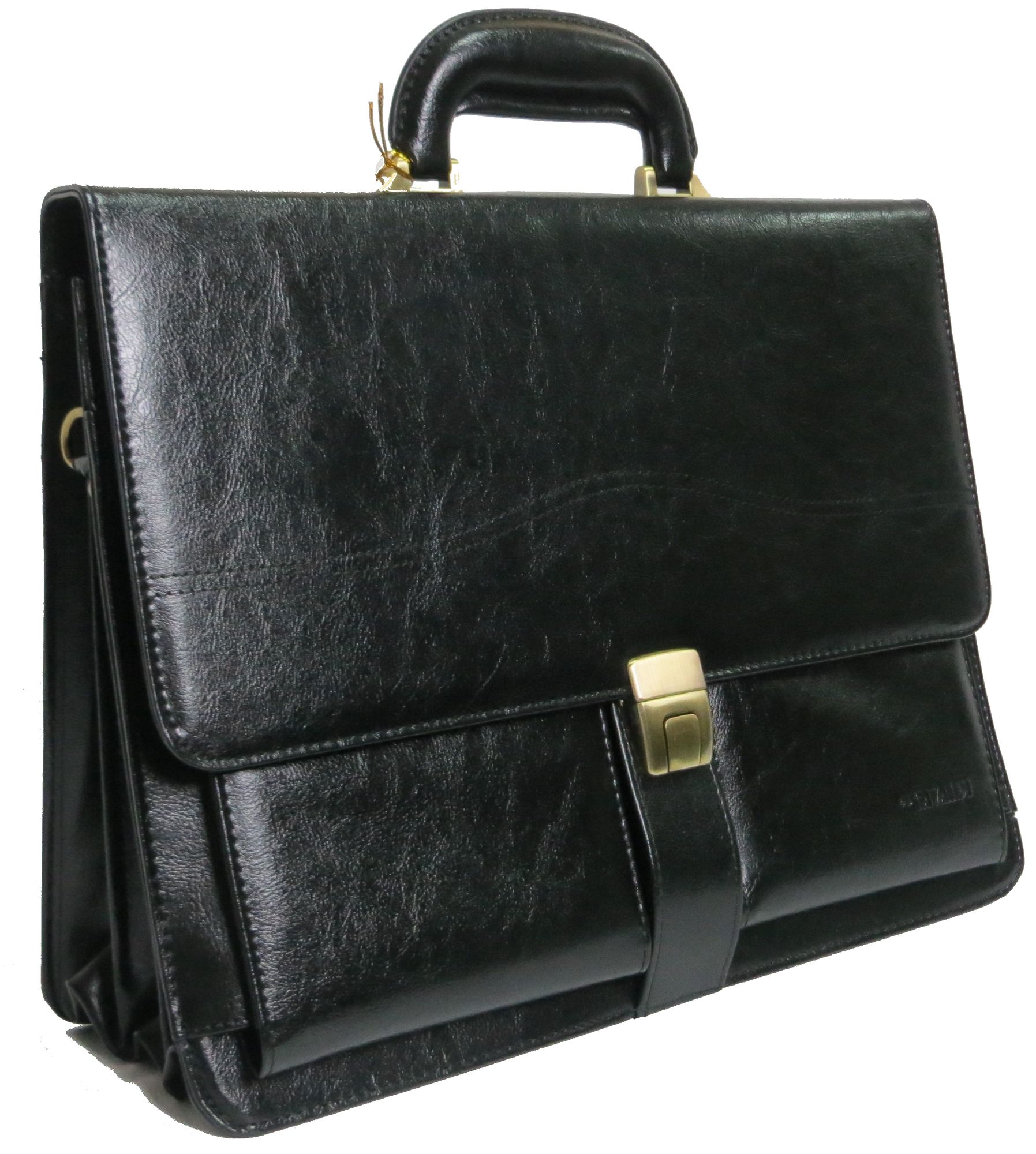 Портфель деловой 4U CAVALDI из искусственной кожи Черный (B005 Black)