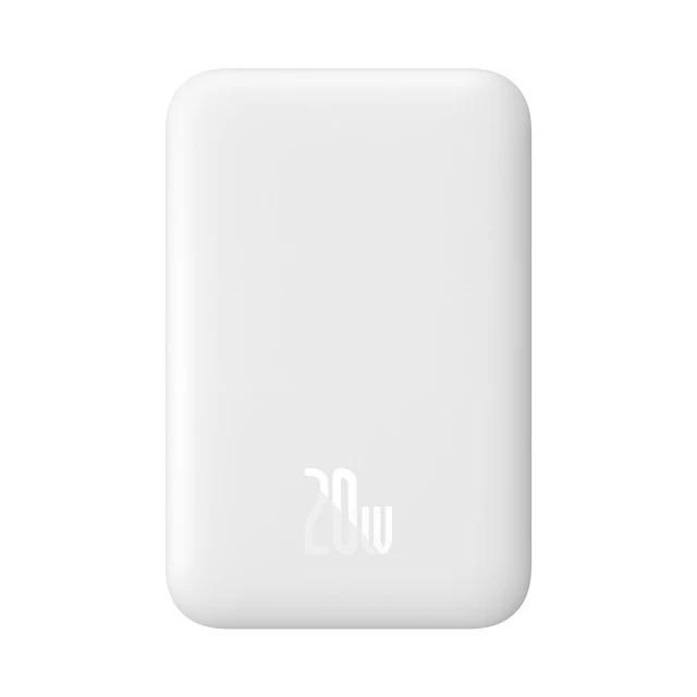 Внешний аккумулятор Baseus Magnetic 20W 6000 mAh для iPhone 12/13/14 с беспроводной зарядкой White