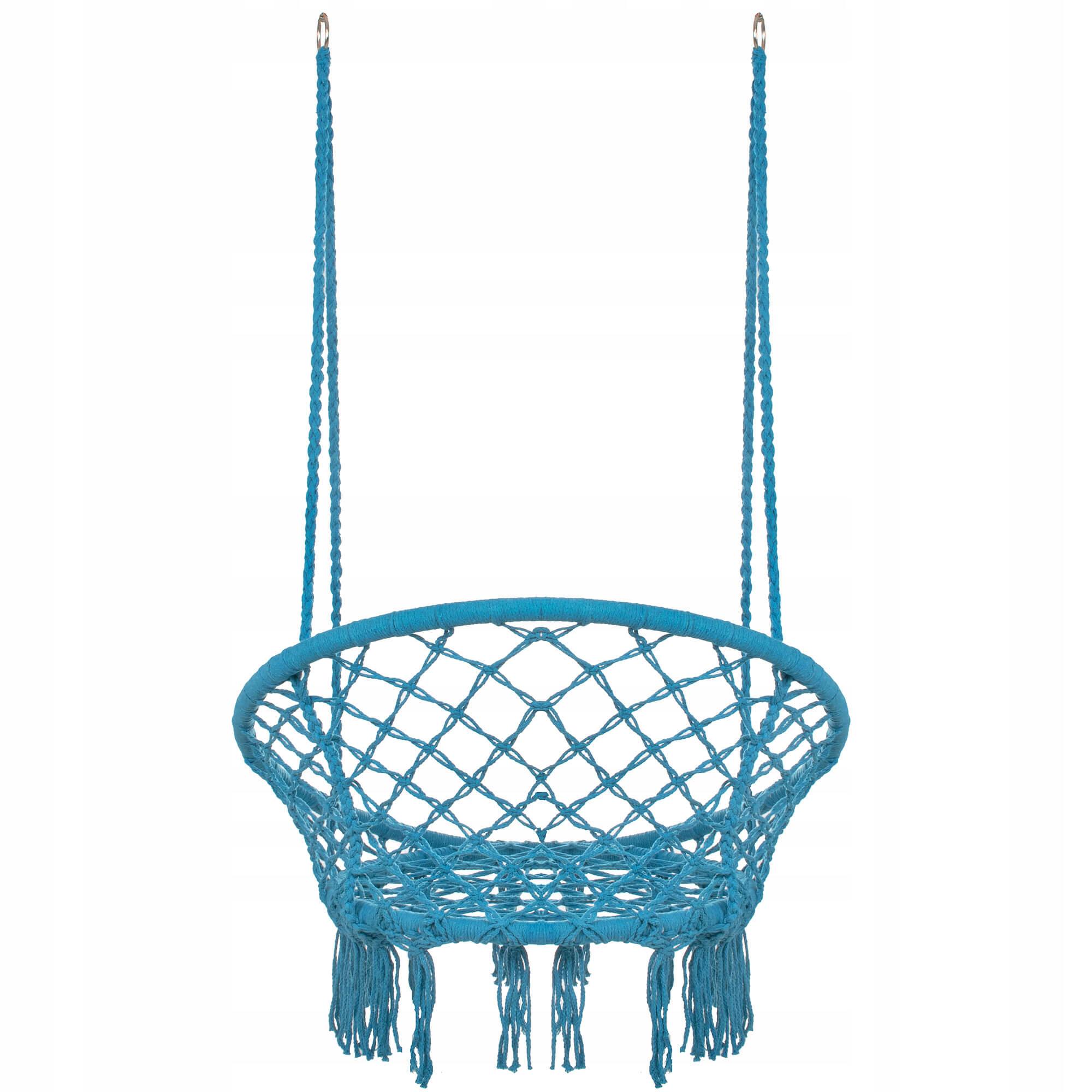 Крісло-гойдалка підвісне Springos SPR0025 плетене Blue - фото 5 Крісло-гойдалка підвісне Springos SPR0025 плетене Blue - фото 5