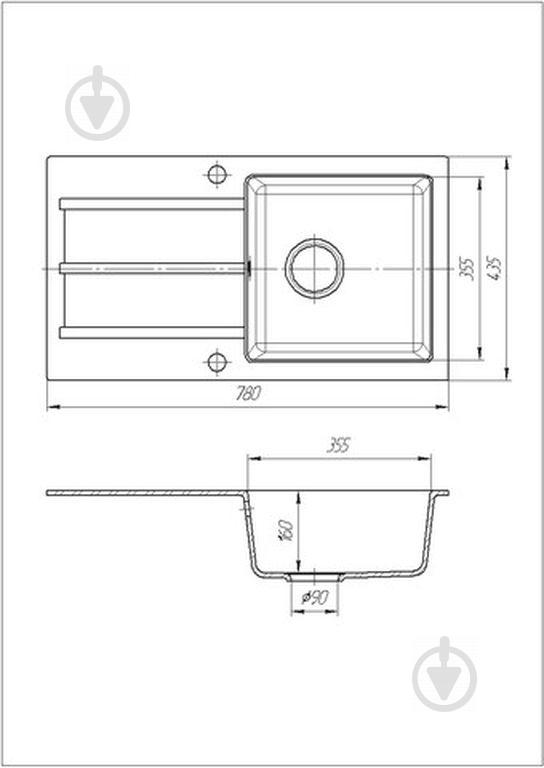 Кухонная Мойка Гранитная Galati Quadro Grafit 201 Графит - фото 2