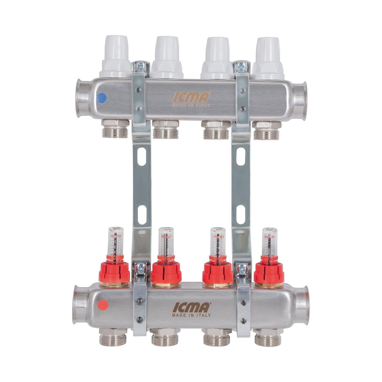 Коллектор с расходомерами ICMA №К073 нержавейка 1"х4 (2657693500) Коллектор с расходомерами ICMA №К073 нержавейка 1"х4 (2657693500)