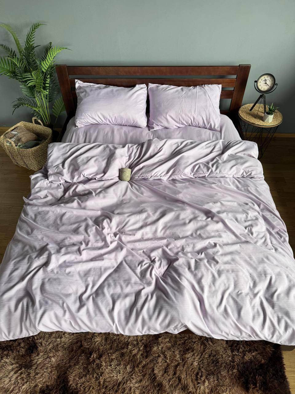 Комплект постільної білизни однотонний полісатин двоспальний Лавандовий (00983) - фото 1