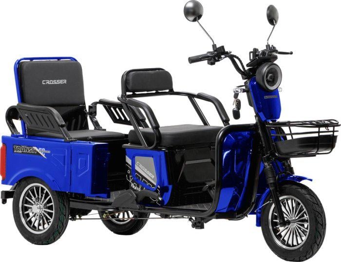 Электроскутер трехколесный Crosser TR-5 Tranzit 800W 72V 20Ah Синий