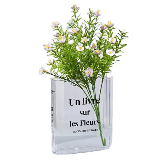 Ваза-книга для цветов из пластика Прозрачный (M00102-1)