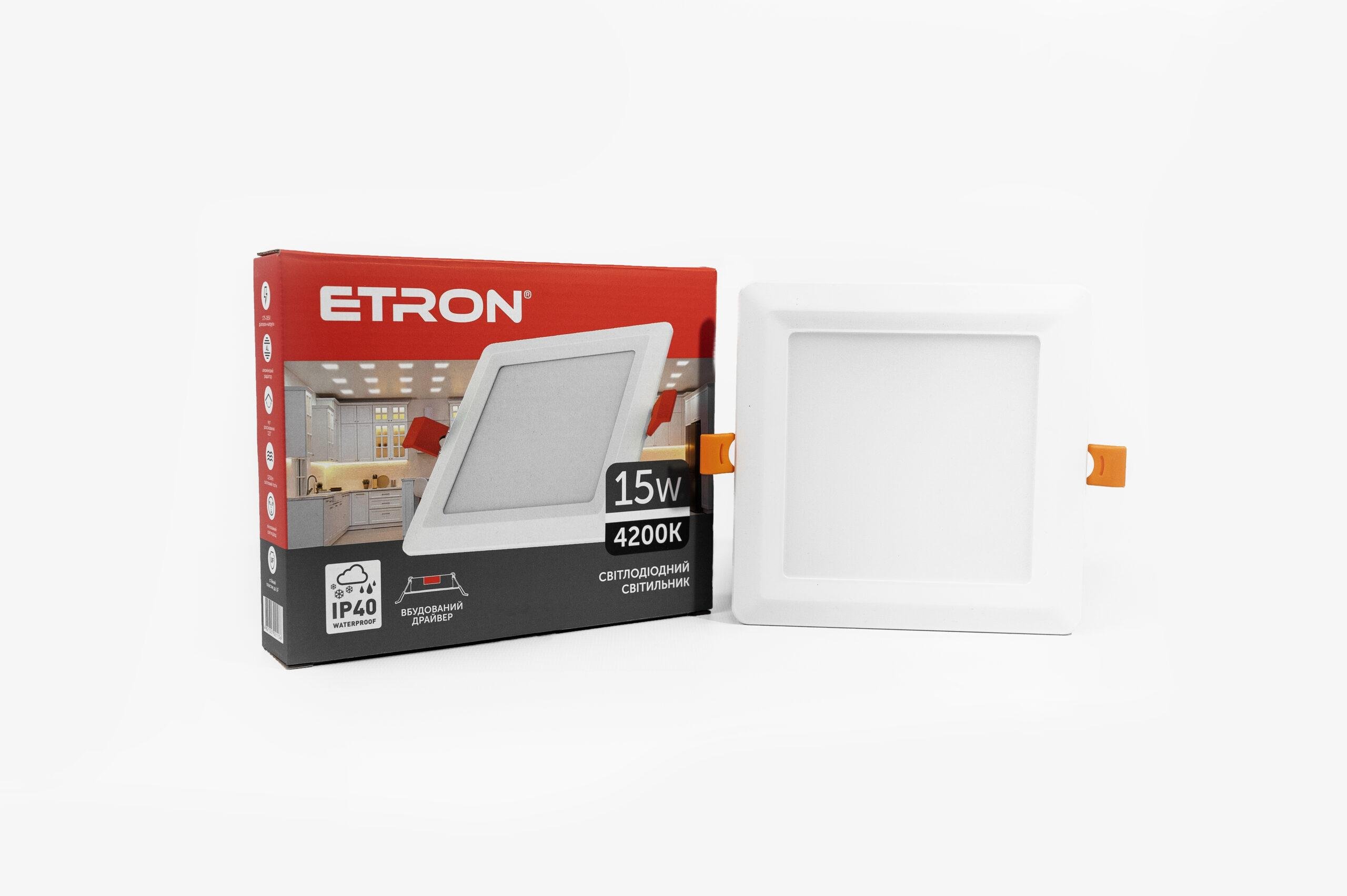 Світильник світлодіодний Etron Decor 1-EDP-678 15 Вт 4200 K ІР20 квадрат