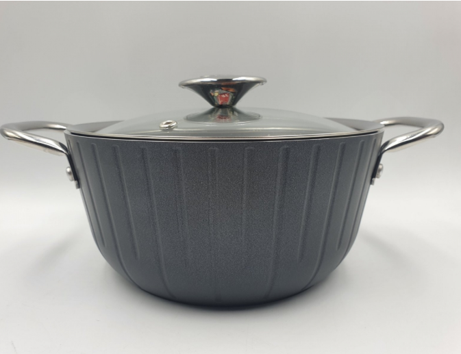 Каструля з кришкою OMS з антипригарним покриттям для газу 2,5 л Графіт (3118-2.5)