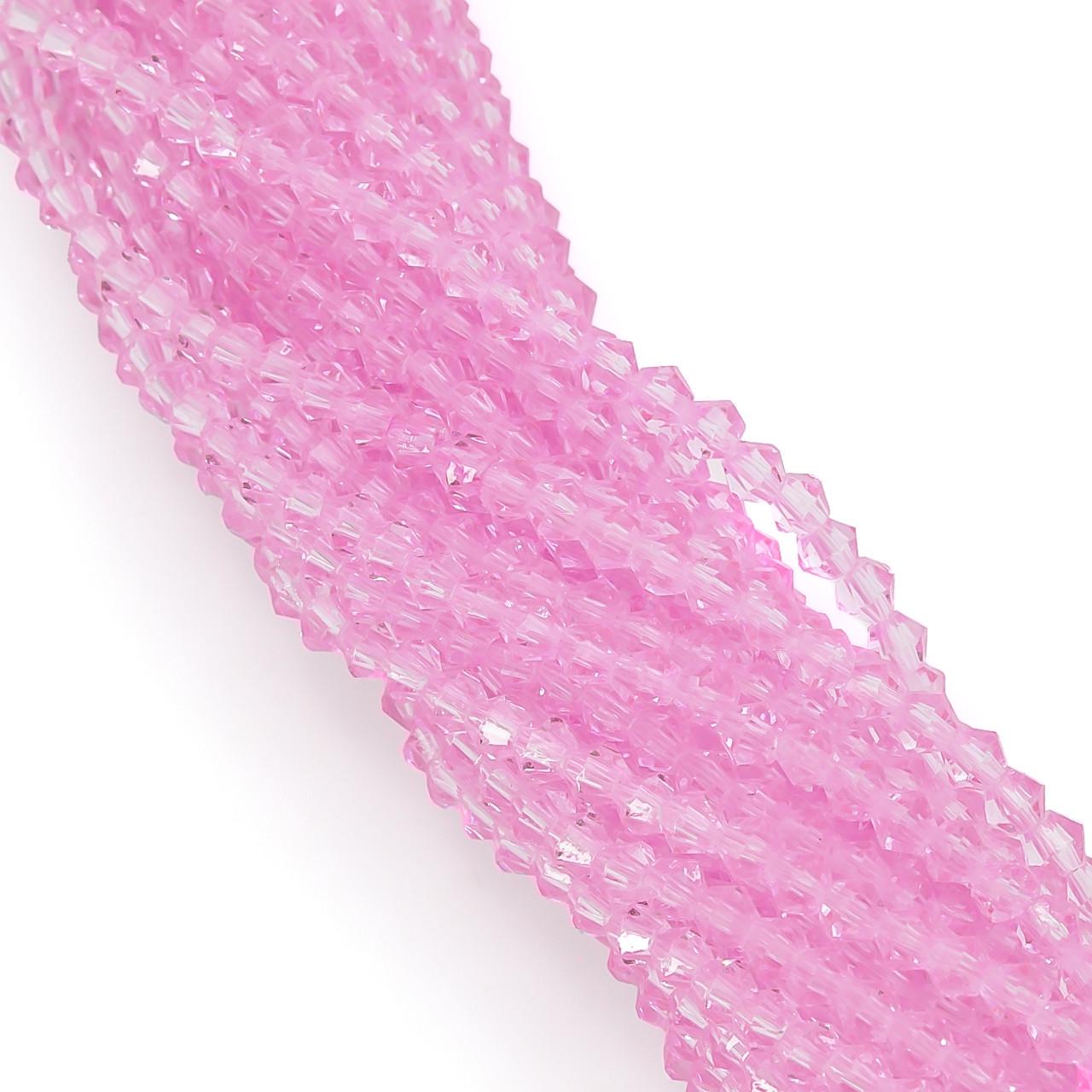 Бусины хрустальные Биконус 2,3х3 мм 160 шт. Розовый (БИ0002к09)