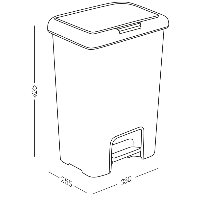 Відро для сміття МВМ MY HOME BIN-03 з кришкою і педаллю 18 л Бежевий (BIN-03 18L BEIGE) - фото 3