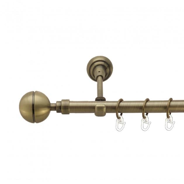 Карниз для штор Orvit Калісто металевий однорядний гладка труба кільце 19 мм 240 см Антик (1986802386)