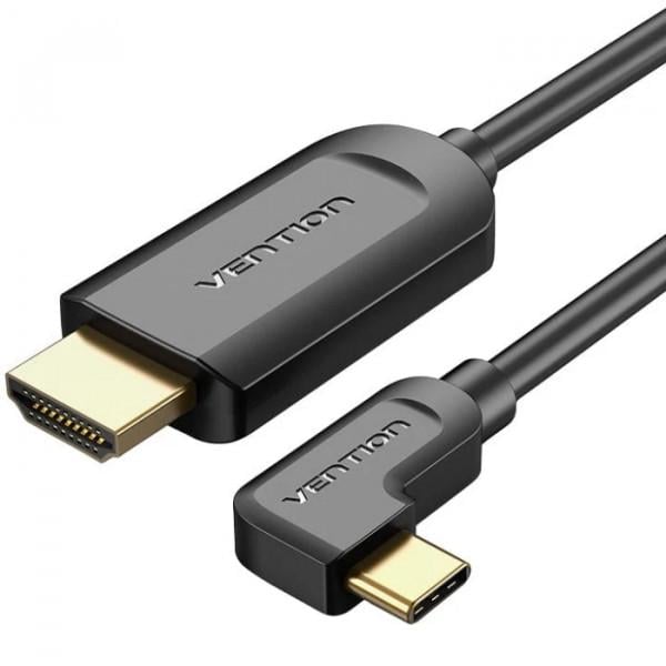 Кабель для передачи данных Vention Right Angle Cable 90 Degree USB-C-HDMI v2.0 1,5 м Черный (604963)