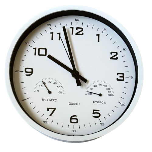 Годинник настінний Timelike M-02-W з термометром та гігрометром 25 см Білий (1962435454)