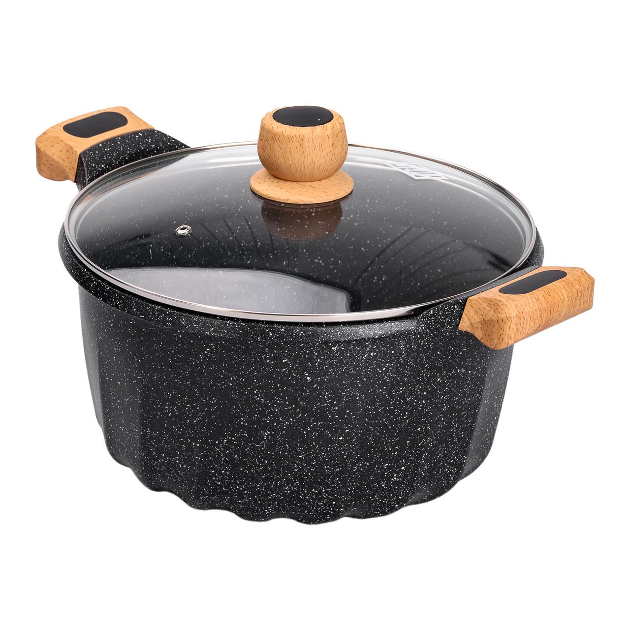 Кастрюля алюминиевая с крышкой и антипригарным покрытием d 28 см 8 л - фото 4 Кастрюля алюминиевая с крышкой и антипригарным покрытием d 28 см 8 л - фото 4