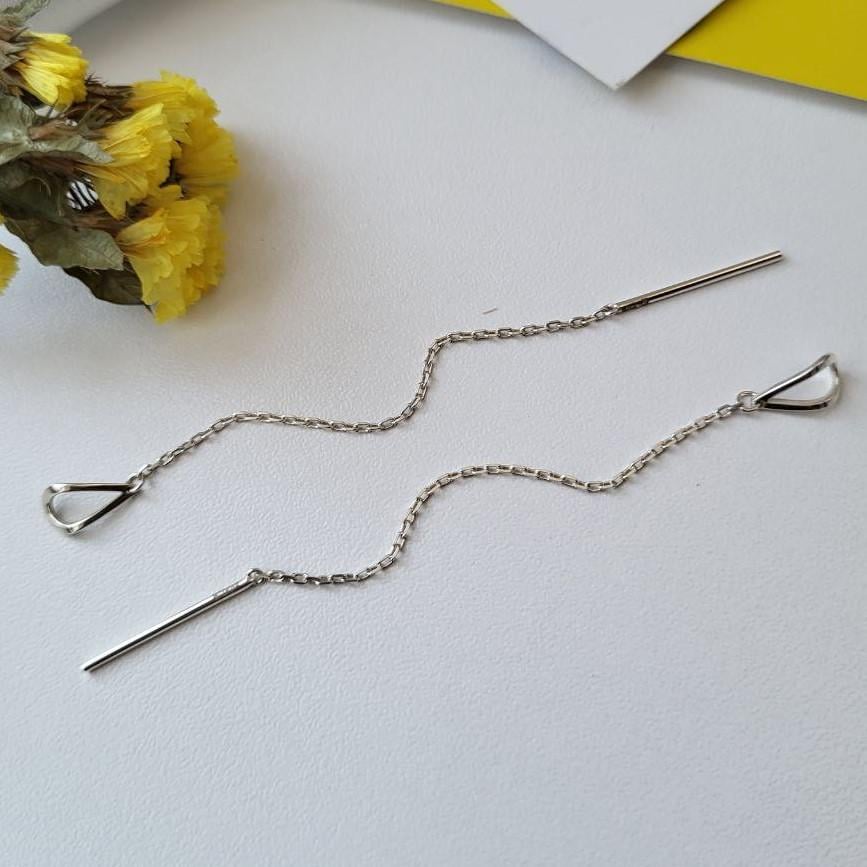 Серьги Капельки без камней из серебра (672) Серьги Капельки без камней из серебра (672)