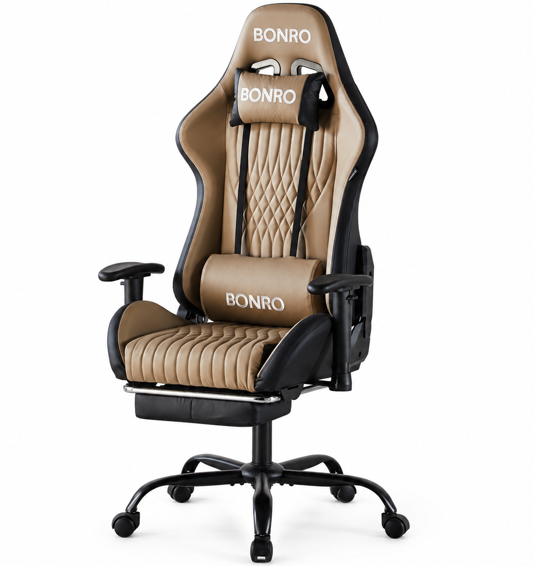 Кресло геймерское Bonro 1002G-1 с подставкой для ног Коричневый (7372) Кресло геймерское Bonro 1002G-1 с подставкой для ног Коричневый (7372)