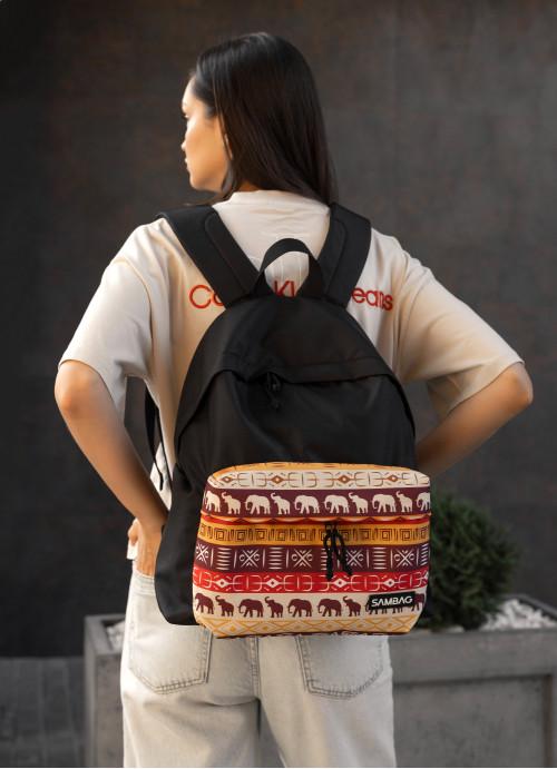 Міський рюкзак жіночий Sambag Africa тканинний Чорний (6340331440)