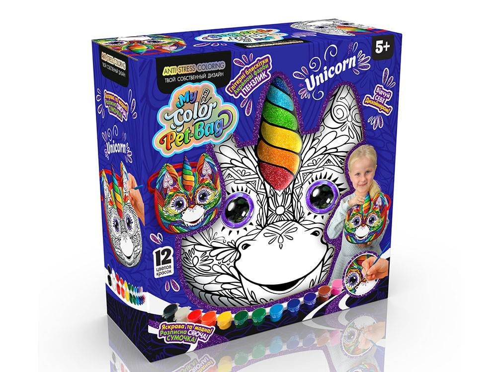 Набор для творчества Danko Toys Сумка-раскраска My Color Pet-Bag в коробке 24х10х25 см укр. (CPB-01-03U)