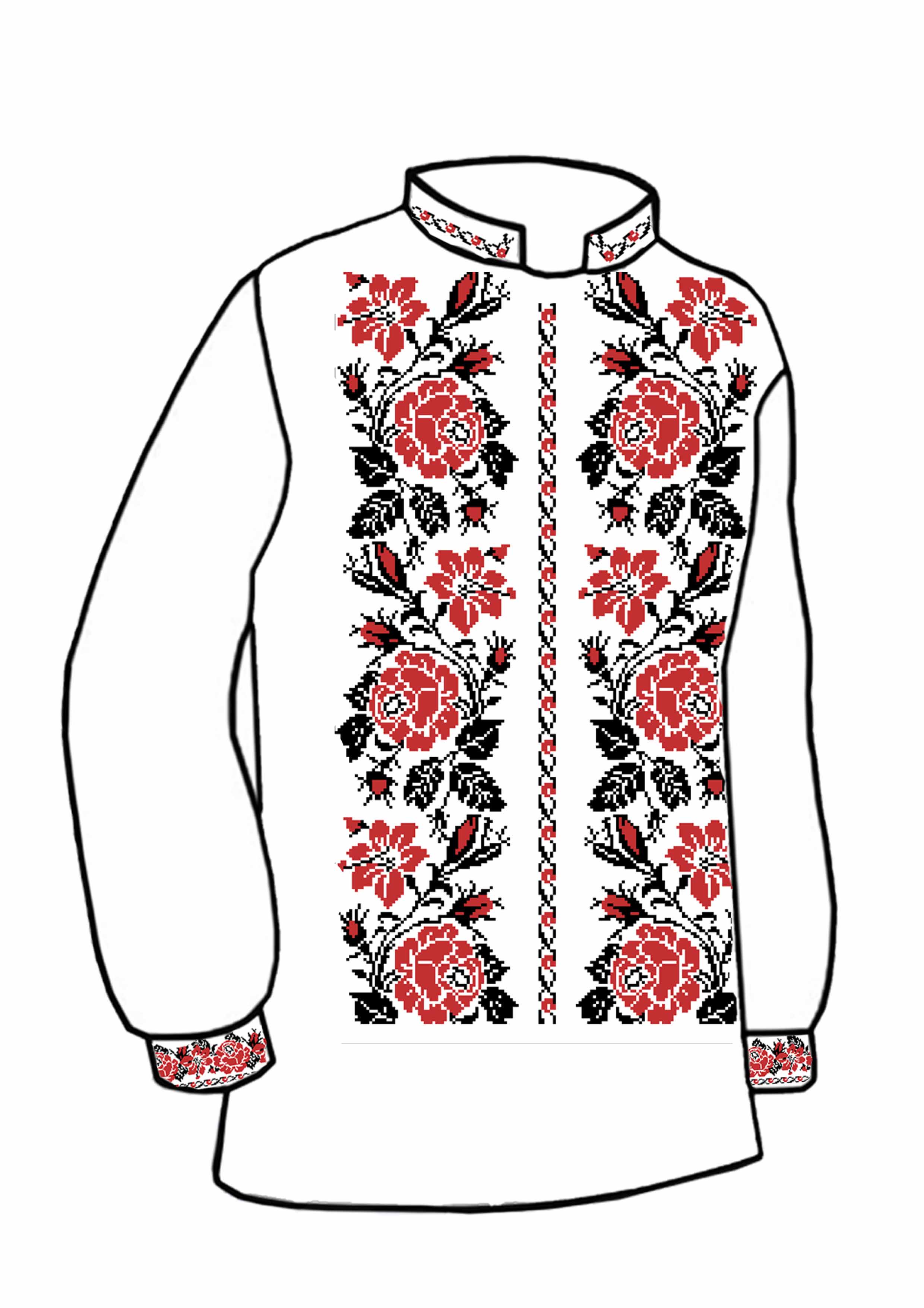 Заготовка для вишивки нитками або бісером сорочка СЧ-36 домоткане полотно