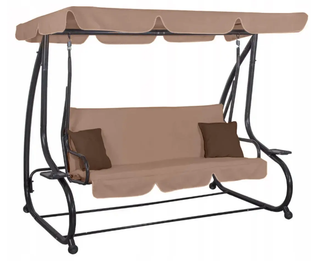 Садовые качели Bonro Garden BW-002 трехместная Коричневый (25983088)