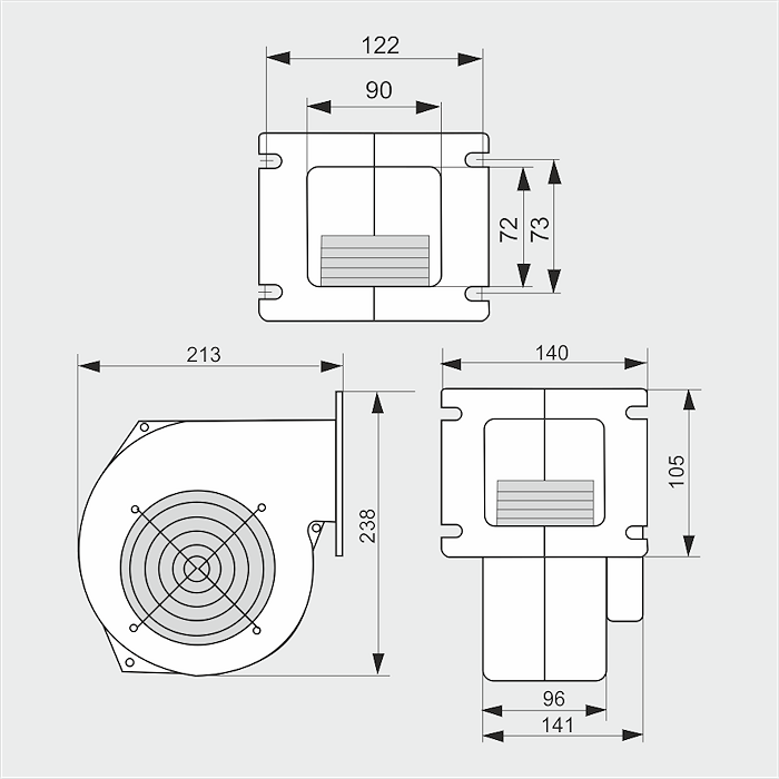 Вентилятор для котла нагнітальний MplusM WPA 140 (28414502) - фото 5