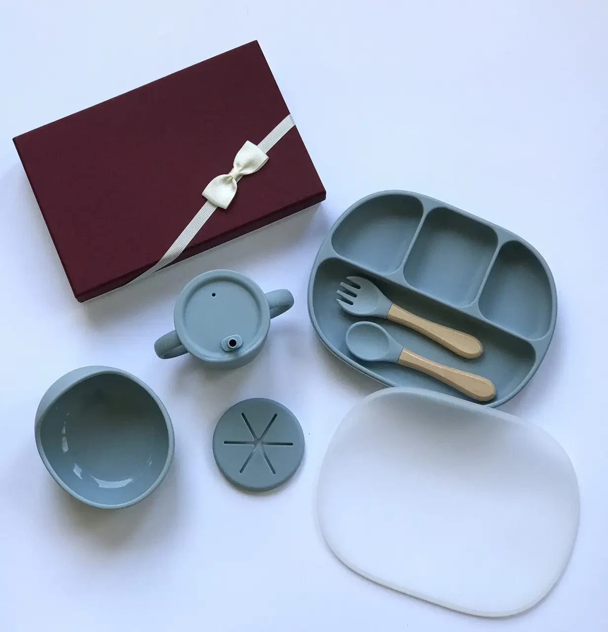 Набор силиконовой посуды для первого прикорма 5 пр. Синий (2496)