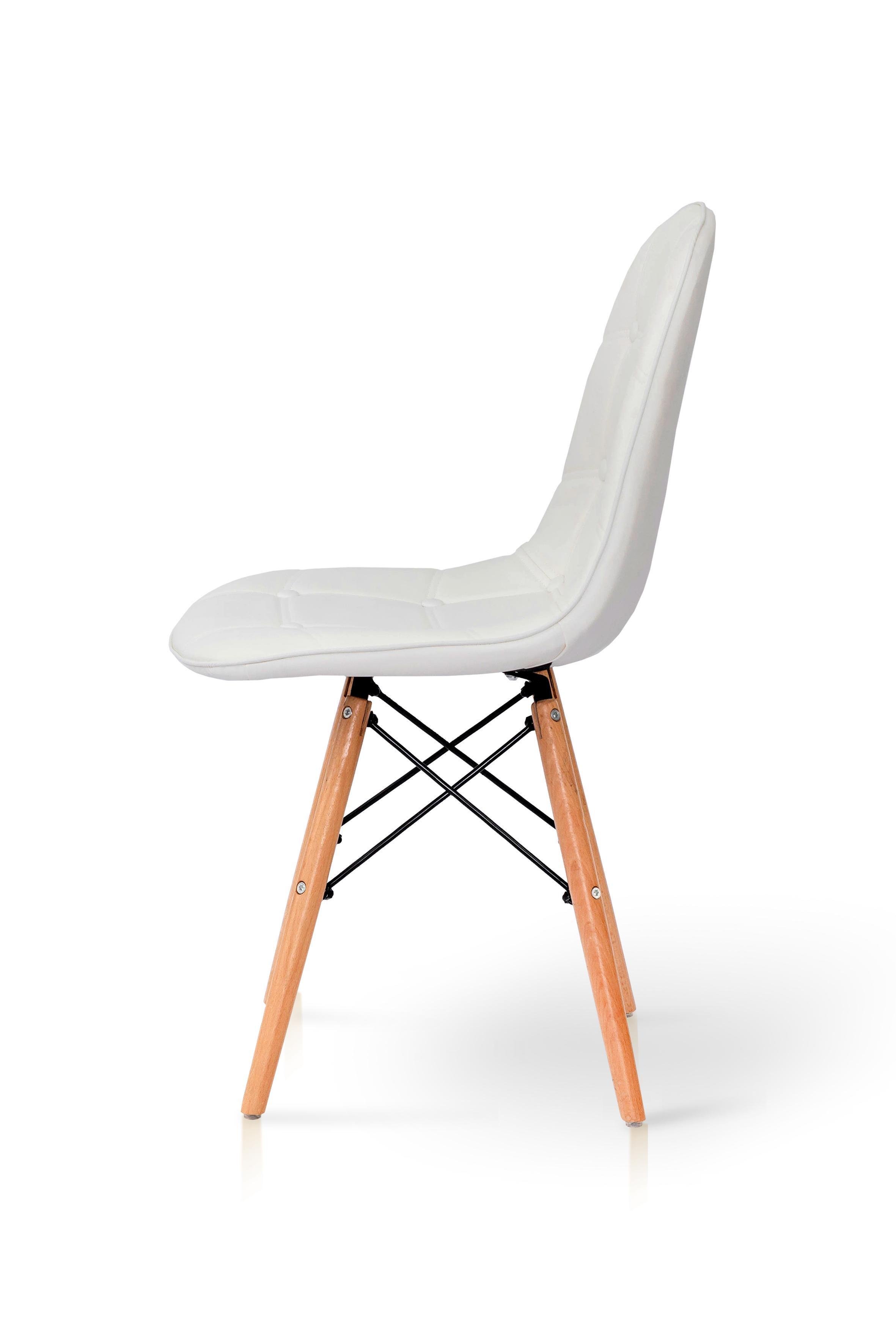 Стілець для кухні та вітальні Джастін Justin шкірзам 460х840х500 мм Білий (GAА0050649) - фото 2