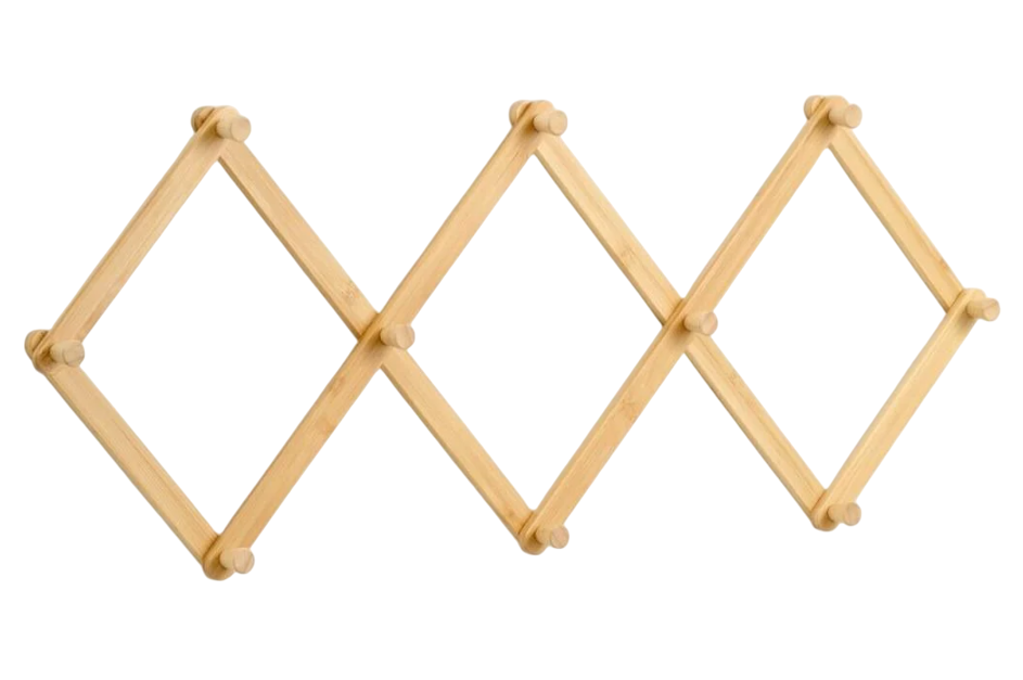 Вешалка для одежды на 10 крючков бамбуковая (af42cf9e)