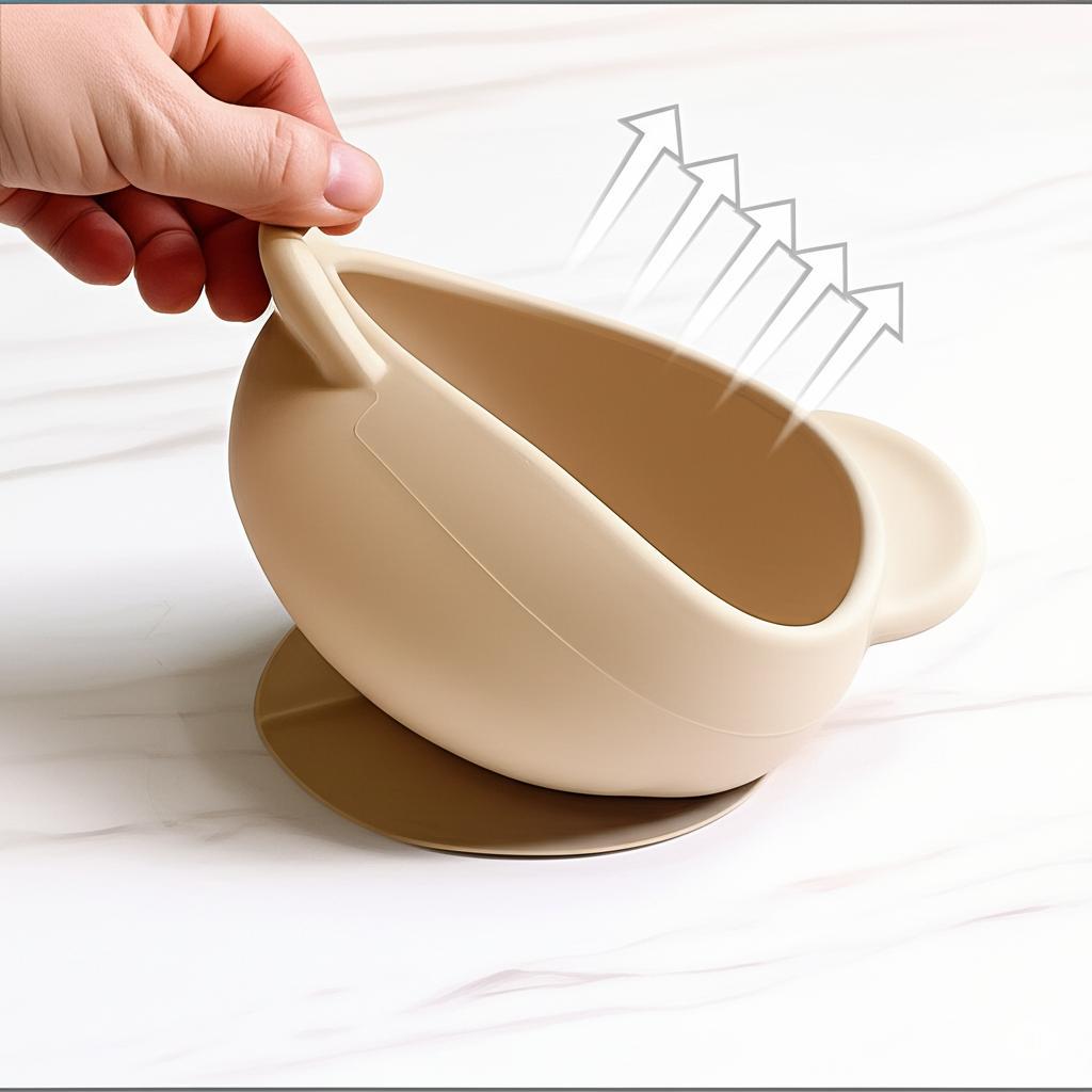 Набір дитячого посуду Cheeks з гризунком прорізувачем-брязкальцем Бежевий (28110864) - фото 7