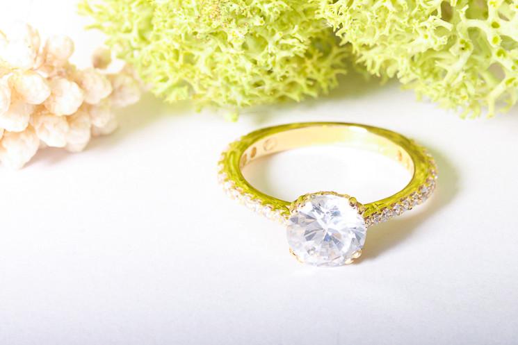 Каблучка жіноча золота з фіанітами р. 14 (2018847044) - фото 3