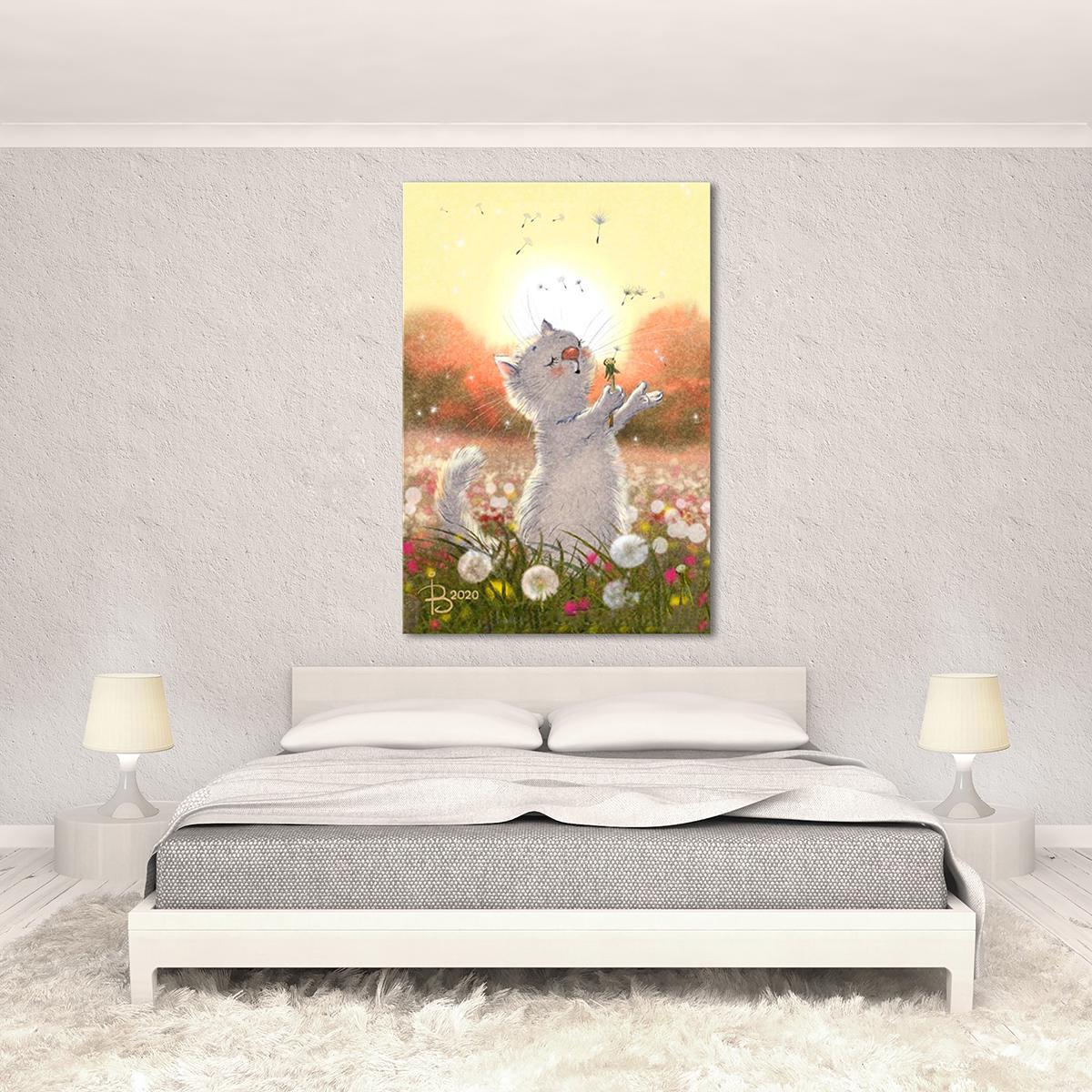 Модульная картина Поле одуванчиков 1 модуль 40х60 см