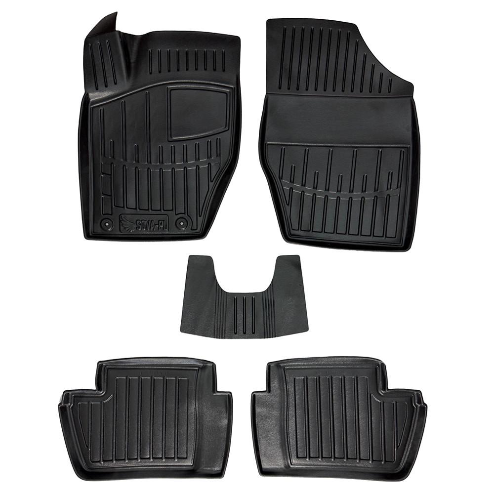 Коврики в салон SOVA-PL для Peugeot 307 2001-2008 резиновые 5 шт. Черный (28800543)