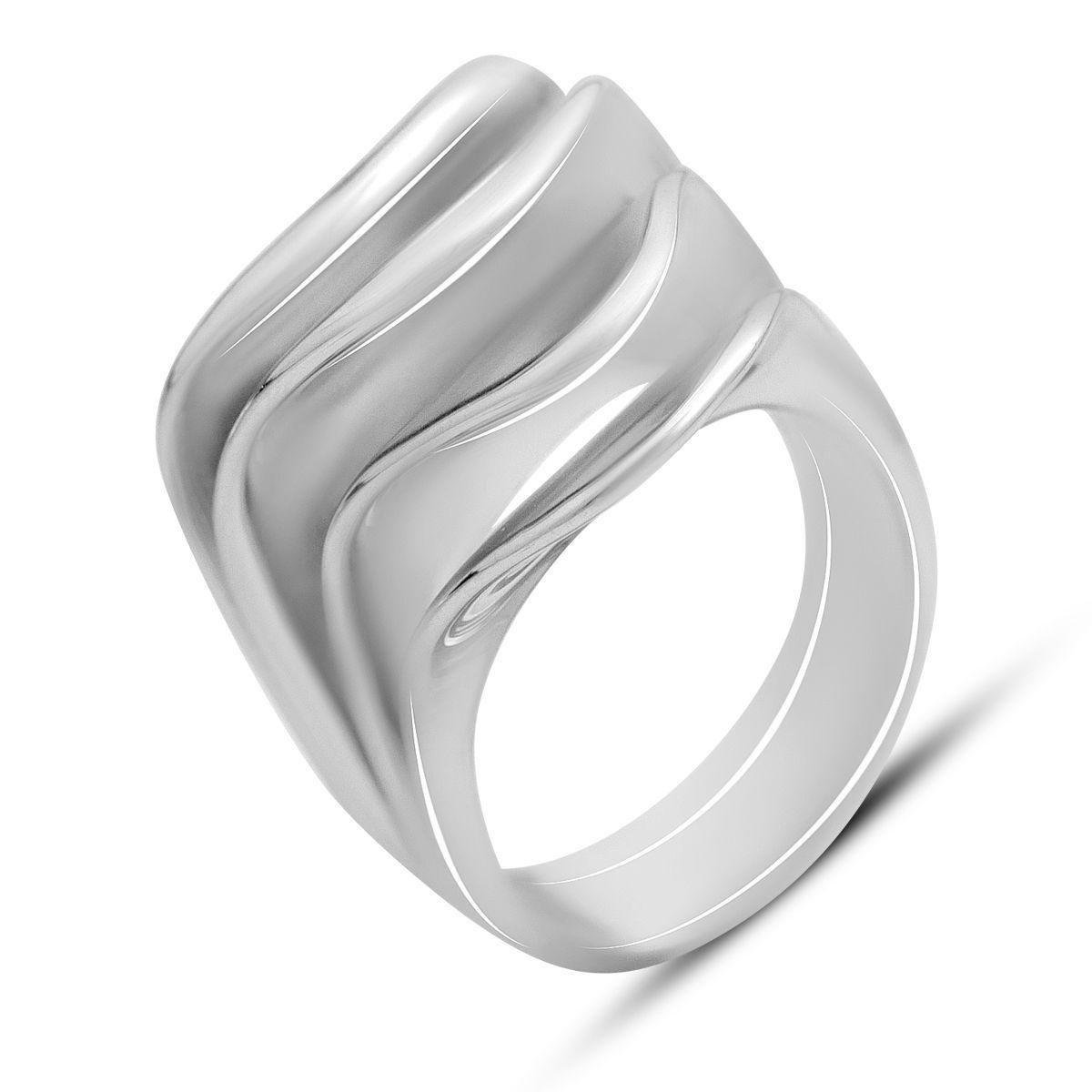 Кольцо серебряное с волнообразным дизайном р. 18,5