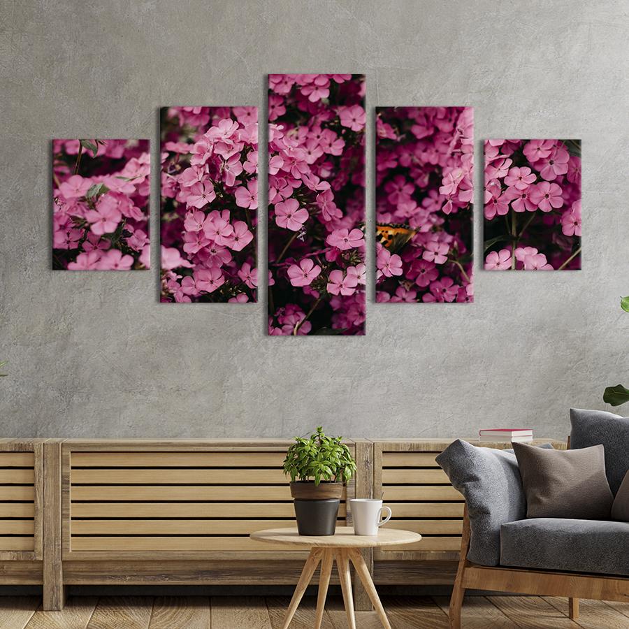 Картина на холсте Великолепные розовые цветы флоксы 187x94 см (925-52)