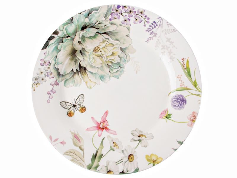 Тарелка фарфоровая Light House Флора 25 см Белый (858-0089)