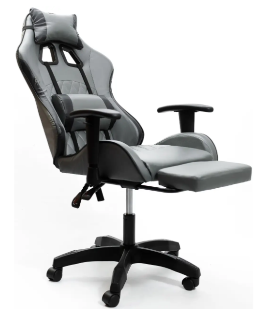 Крісло геймерське Raptor gray з підставкою для ніг/ергономічною спинкою - фото 6 Крісло геймерське Raptor gray з підставкою для ніг/ергономічною спинкою - фото 6