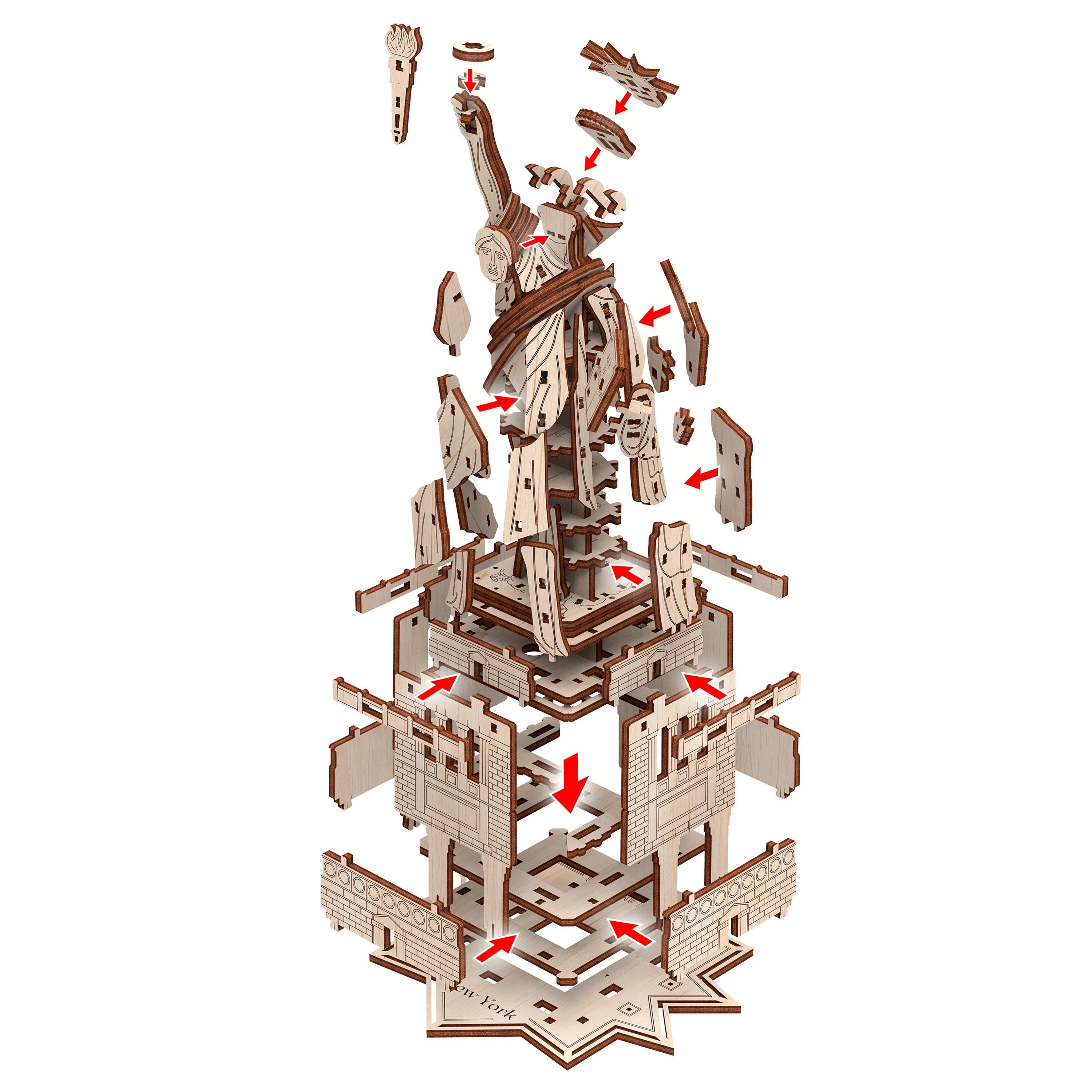 Конструктор дерев'яний Mr.Playwood Статуя Свободи (10413) - фото 3 Конструктор дерев'яний Mr.Playwood Статуя Свободи (10413) - фото 3