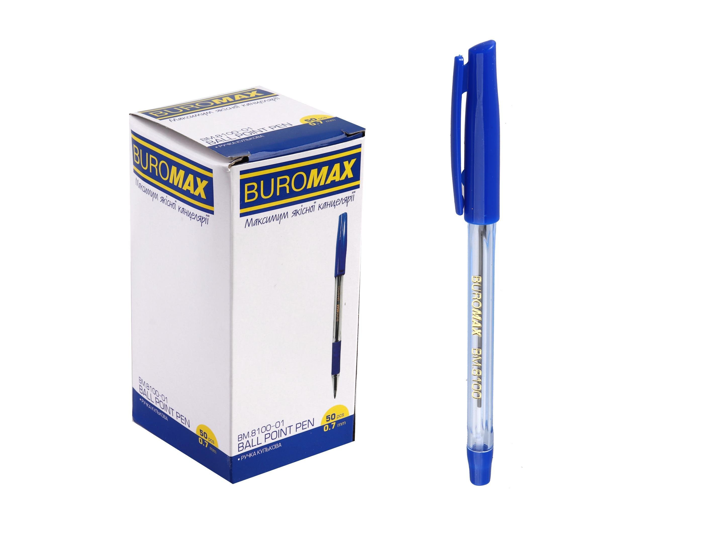 Ручка кулькова 50 шт. в уп. BM.8100-01 Синій (MTT-93646) Ручка кулькова 50 шт. в уп. BM.8100-01 Синій (MTT-93646)