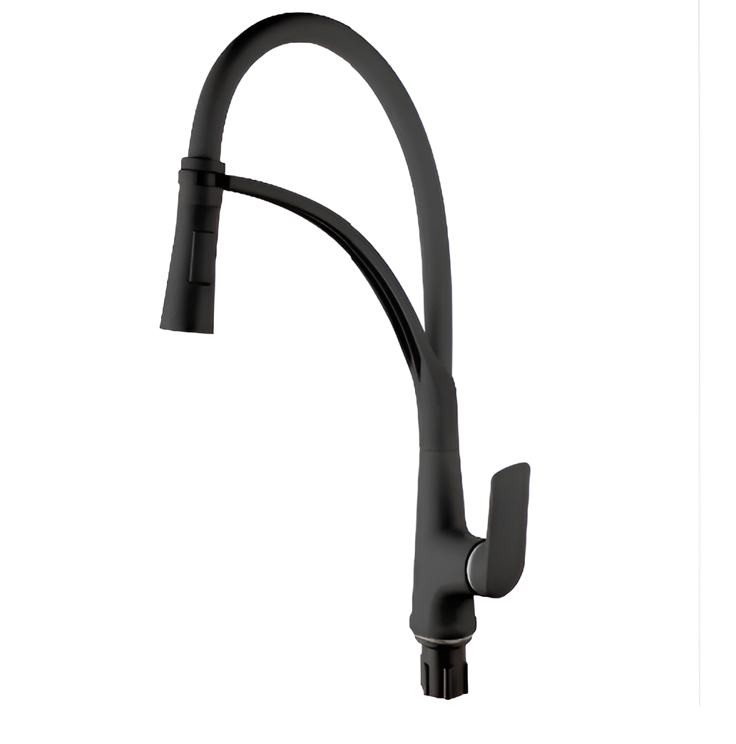 Смеситель для кухни PLAMIX Lucas-017 SET REFL.Black с подводом Black (PM0717)