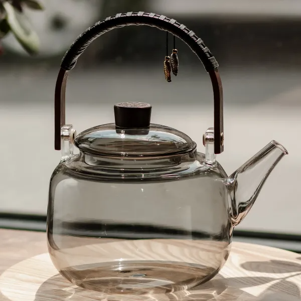 Чайник заварювальний з боросилікатного скла 800 мл Сірий - фото 5 Чайник заварювальний з боросилікатного скла 800 мл Сірий - фото 5