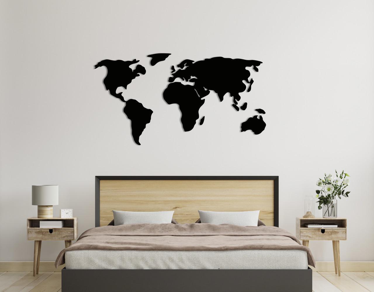 Декоративное панно на стену Upwood Decor Worldmap3 80х148,8 см Black (1559808211)