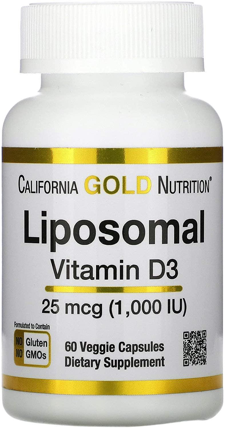Витамин Д3 California Gold Nutrition Liposomal Vitamin D3 1,000 IU 60 Veggie Capsules