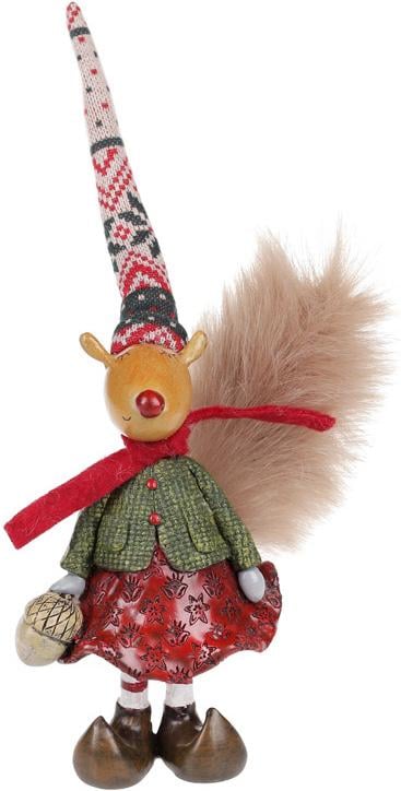 Статуэтка декоративная Белочка Хлоя 24 см в красной юбчонке (BD-831-250)