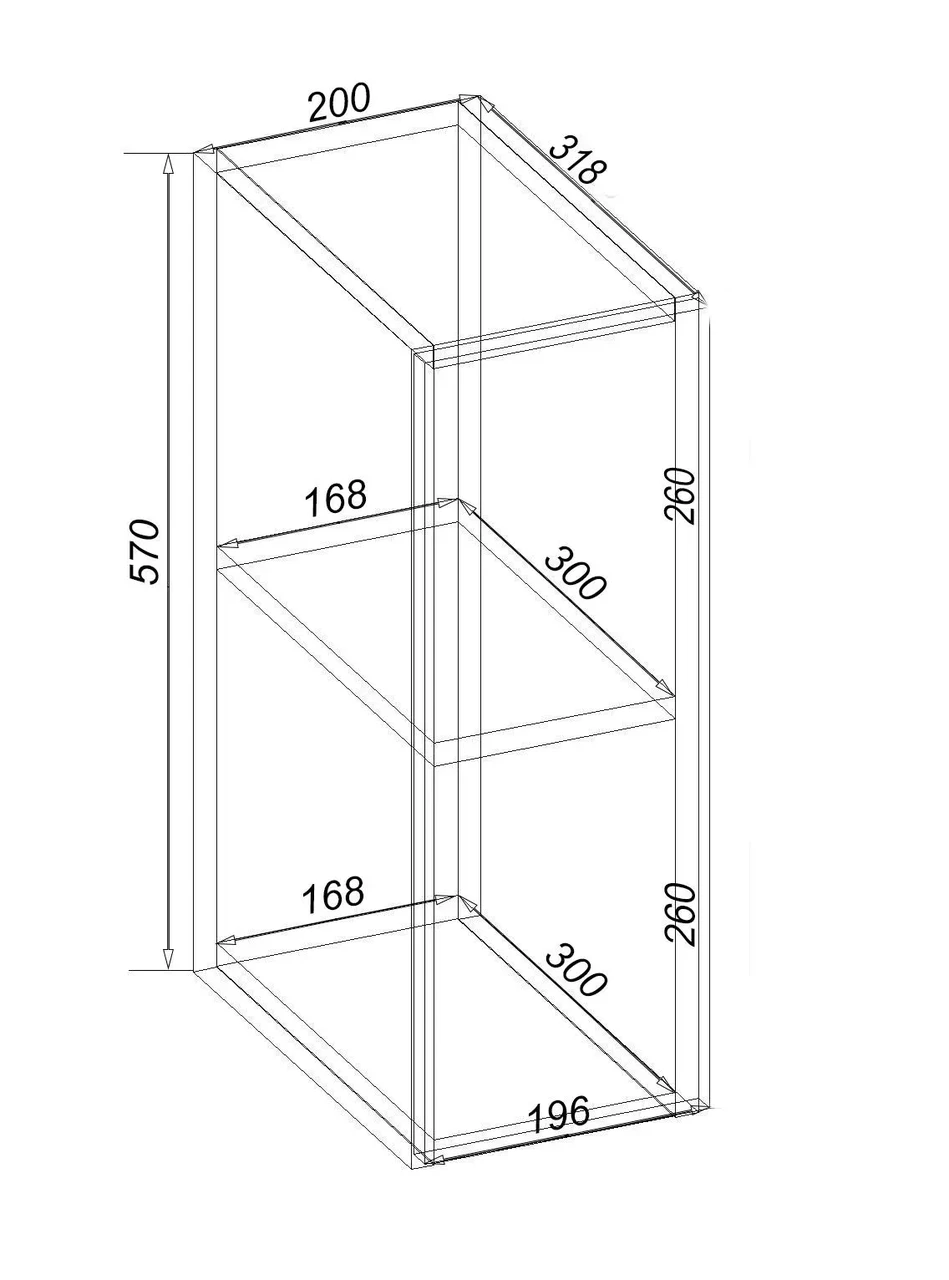 Полиця навісна Kontinent К-17 20х31,8х57 см Дуб Kontinent Крафт Білий (85310484) - фото 2 Полиця навісна Kontinent К-17 20х31,8х57 см Дуб Kontinent Крафт Білий (85310484) - фото 2