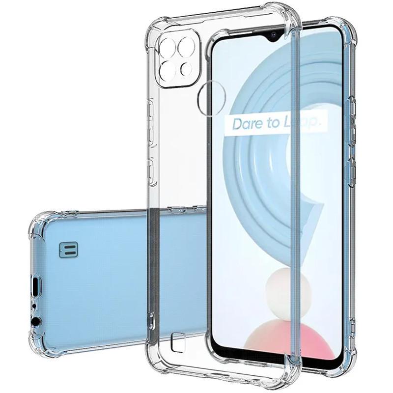 Противоударный TPU чехол GETMAN Ease logo усиленные углы Full Camera для Realme C21 Прозрачный (Безцветный)